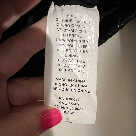 Vintage Bebe leather jacket, cropped, diamond quilt, exagerated collar, black,XS - Picture 12 of 12